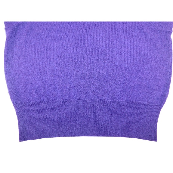 Jardin Des Orangers Cashmere Sleeveless Turtleneck Sweater Vest Purple Size M - Picture 7 of 11